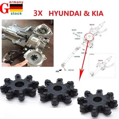3x Zahnrad Lenkkupplung für HYUNDAI i20i30 Lenksäule Zwischenhebel 563152K000FFF