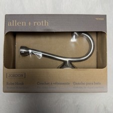 Allen  Roth Jordon Double Robe Hook Brushed Nickel Towel Hook 1014582 New