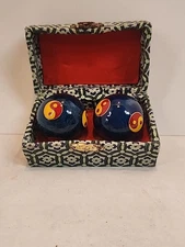 Chinese Yin Yang Baoding Balls  Meditation Stress Relief Hand Therapy 1-5/8" 