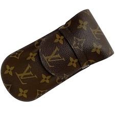 Pre-owned Louis Vuitton Etui Lunette Lava Brown Monogram Canvas Eyeglass Case