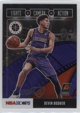 2019 Panini NBA Hoops Premium Stock Lights Camera Action Purple Devin Booker 0rb