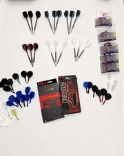 Lot of 6 used Steel Tip Darts with Accessories, Target Hydros, Javelin, Hellfire
