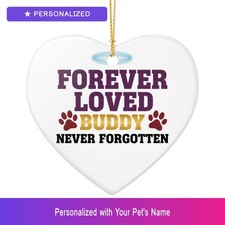 Custom Pet Memorial Ornament Personalized Heart Shaped Pet Lover Gift