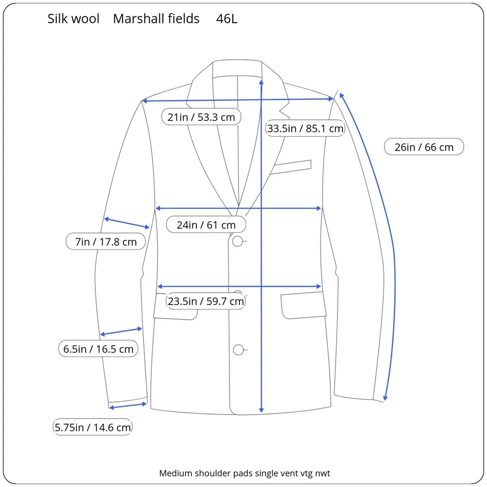 Nuevo Blazer Vintage Marshall Fields 46L Seda Lana Ventana Foto 2 de 4