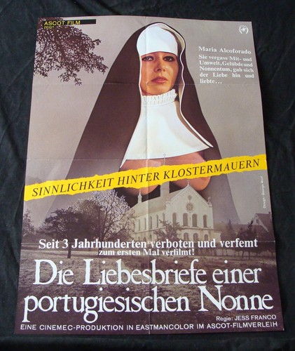 LOVE LETTERS FROM A PORTUGUESE NUN movie poster JESS FRANCO Original GERMAN POST - Picture 2 of 10