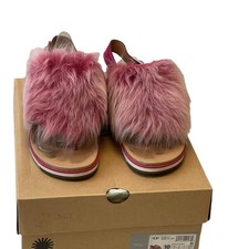 UGG Fuzzy Pink Women's Sandals w/ Tread Lite  Size 10