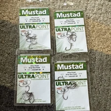 Mustad Hooks (10546NP-BN) Drop Shot or Live Bait Octopus Size 4 Lot Of 4