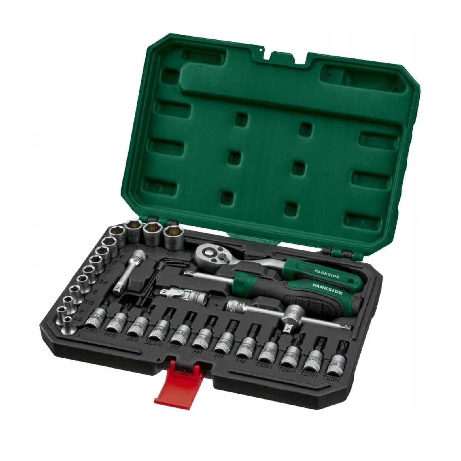 Parkside Set Chiavi 36 Pezzi 1/4 Acciaio S2 CR-V | Kit Cricchetto Compatto