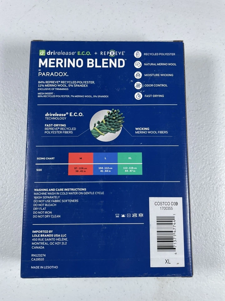 Top Paradox Para Hombre 1/4 Cremallera Mezcla Merino Rendimiento Capa Base, Negro Talla XL Foto 2 de 2