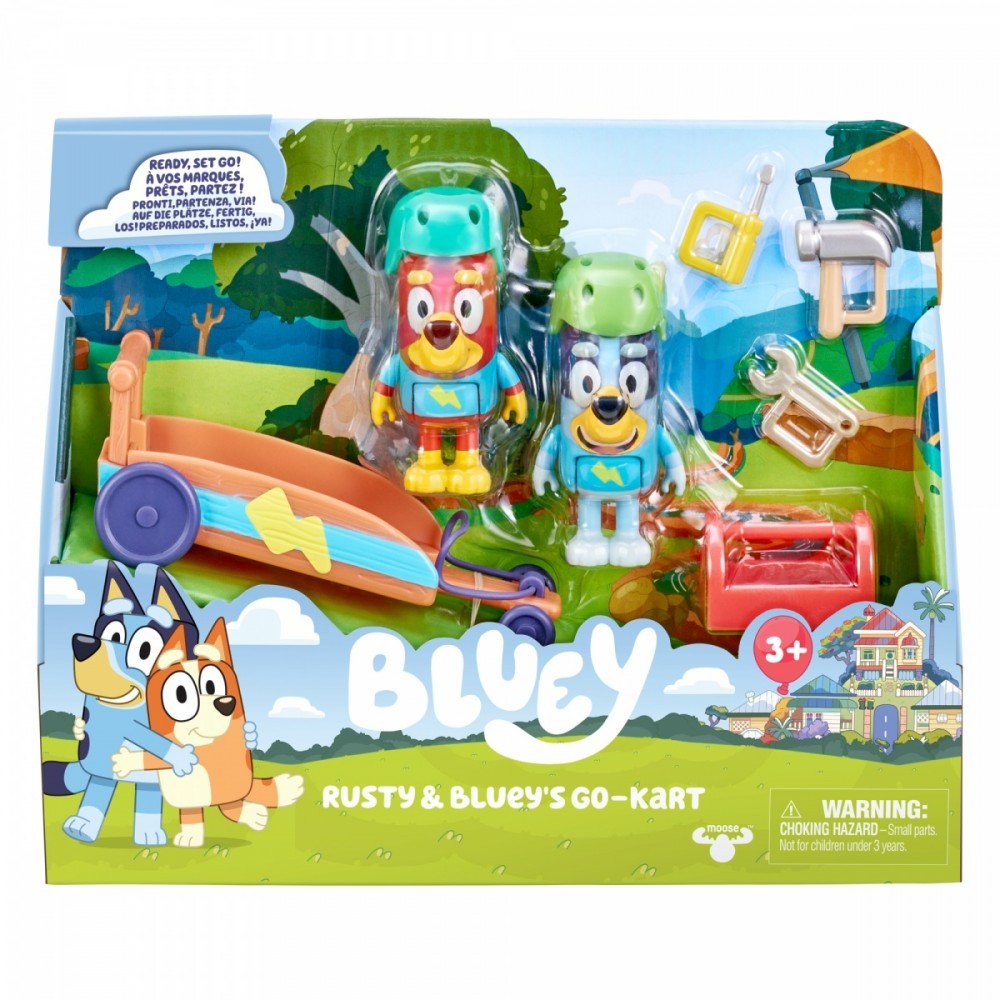 630996173572 Zestaw figurek Bluey Gokart + 2 figurki piesków Tm Toys