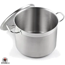 Brushed Stainless Steel 8 Quart Stock Pot – Versatile Cookware with Lid