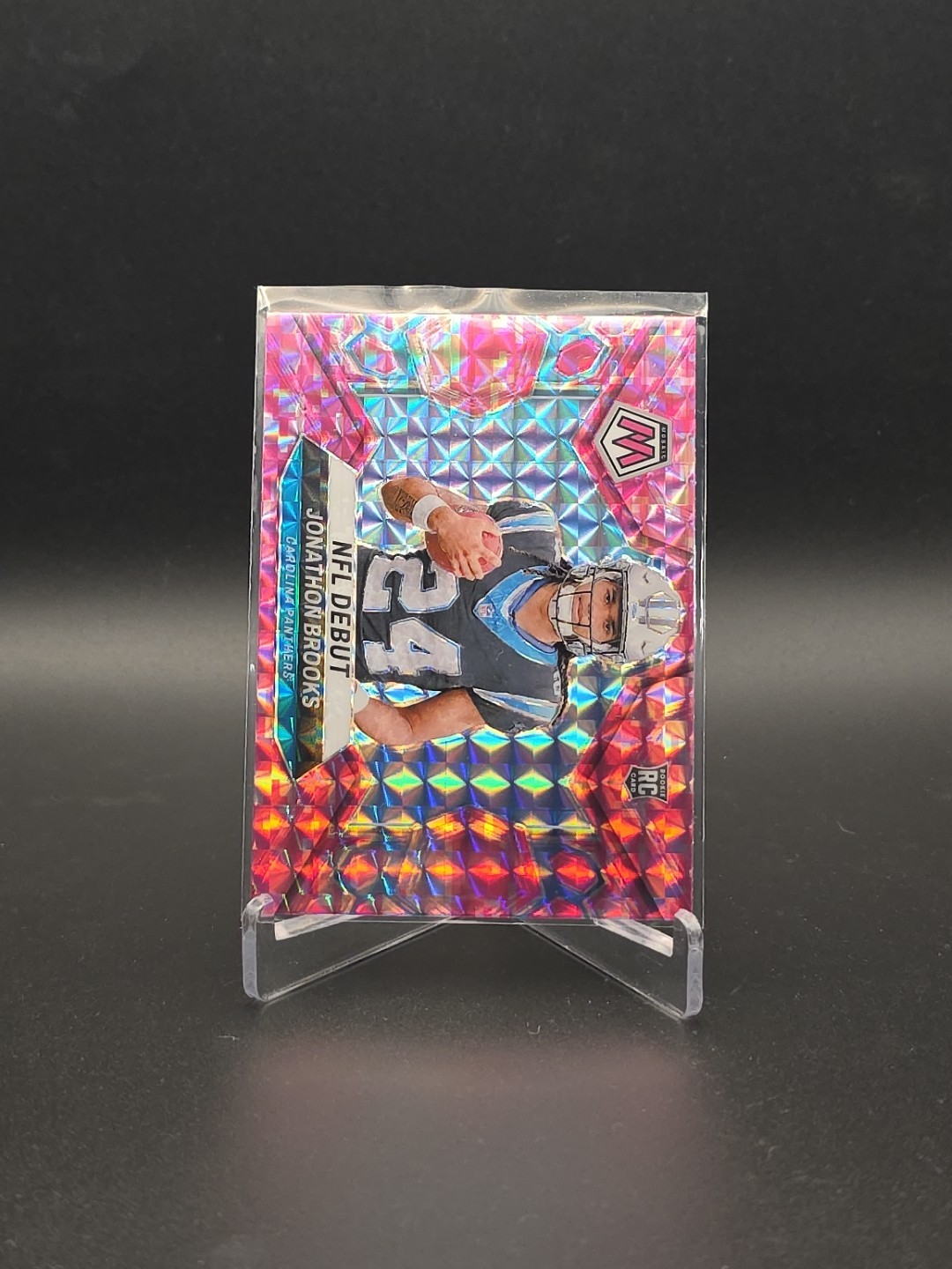 2024 Panini Mosaic Jonathon Brooks NFL Debut Pink Camo Rookie Carolina Panthers