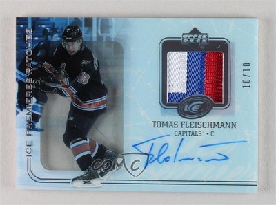 2005 Ice Premieres 10/10 Tomas Fleischmann #AIP-TF RPA Rookie Patch Auto RC 0u8p