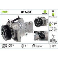 Valeo 699496 Kompressor Klimaanlage FüR Dacia Duster Sandero Logan HS HM