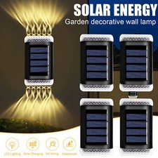 8x SUPER BRIGHT SOLAR POWERED DOOR FENCE WALL LIGHTS LED OUTDOOR GARDEN LAMP UK