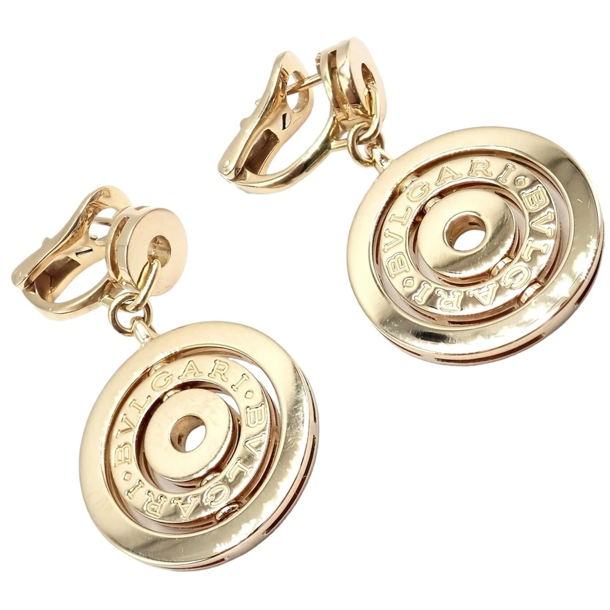 Rare Authentic Bulgari Bvlgari 18k Yellow Gold Three Circle