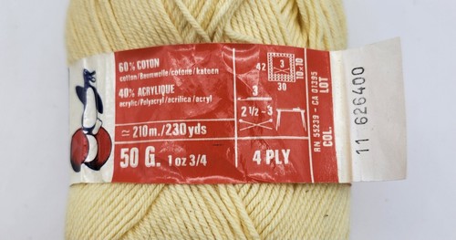 (5) Vintage Pingouin Corrida 'Amarillo' 60% Algodón 40% Acrílico 1 oz. 230 yardas. Hilo - Imagen 2 de 2