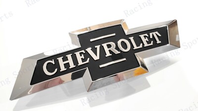 1PC Front Chrome Gloss Black Heritage Bowtie Emblems Silverado Colorado Sierra