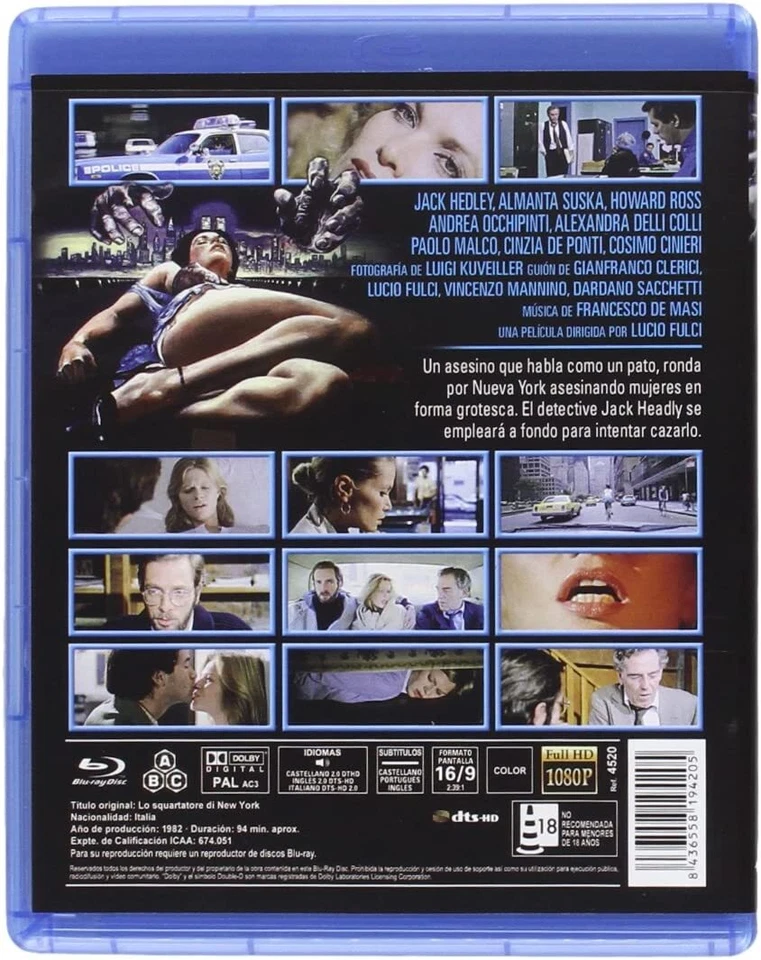 THE NEW YORK RIPPER *1982 / Uncut / Lucio Fulci* NEW Region B Blu Ray - Image 2 of 2