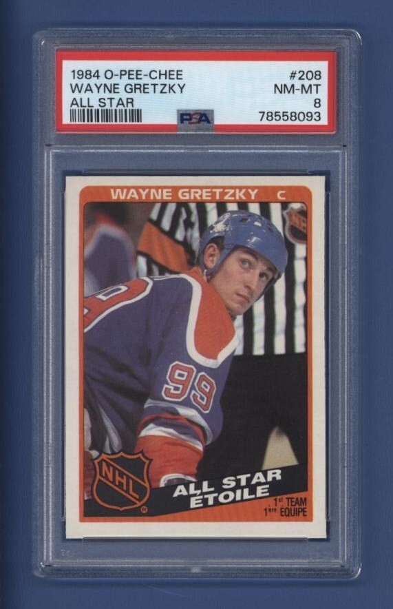 1984-85 O-PEE-CHEE #208 WAYNE GRETZKY *ALL-STAR* PSA 8 NM-MT Oilers *HOF*