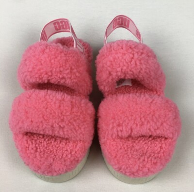 UGG Soft Oh Fluffita Slide Slippers Women's Sheepskin Sandal Pink