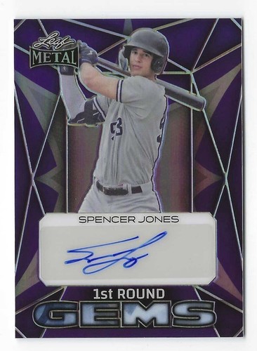 Spencer Jones #/15 Purple Prismatic, 2024 Leaf Metal Baseball #1RG-SJ1