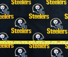 Chatarra Tina 14"x18" NFL Pittsburgh Steelers Fútbol Tela Negra Algodón Fútbol