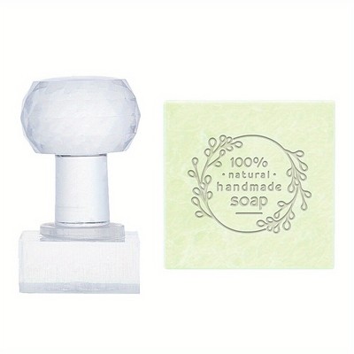 1pc Handmade Soap Stamp, Word Soap Embossing Stamp with Handle Soap Chapter