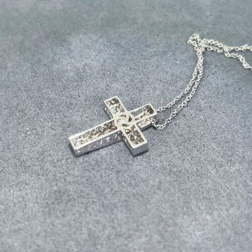 Princess Cut Lab-Created Cross Gift Pendant 14K Two-Tone Gold plated ( Any One ) - Picture 2 of 10