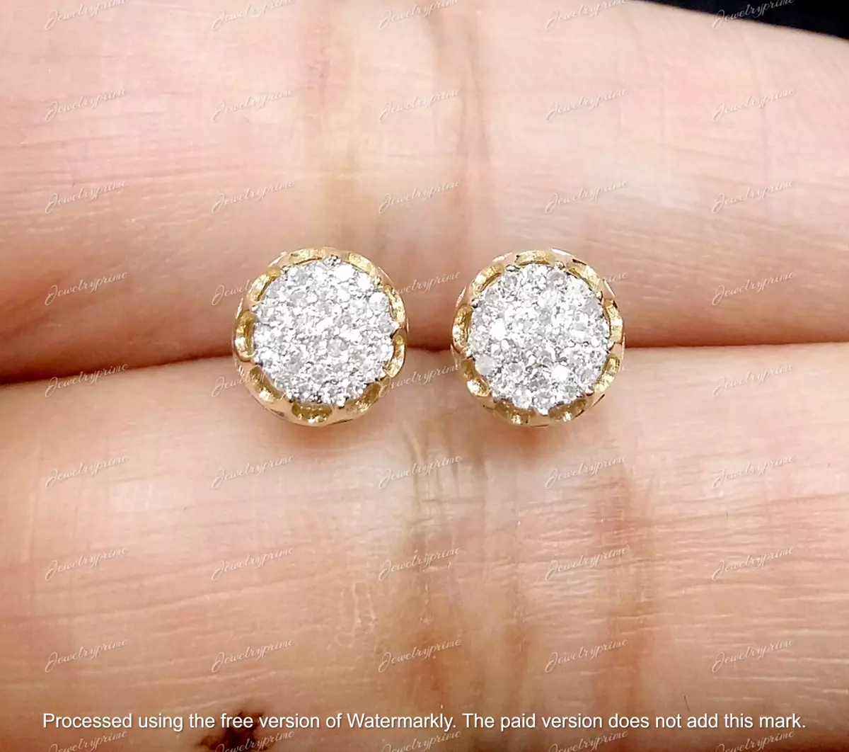 Mens pave diamond earrings deals