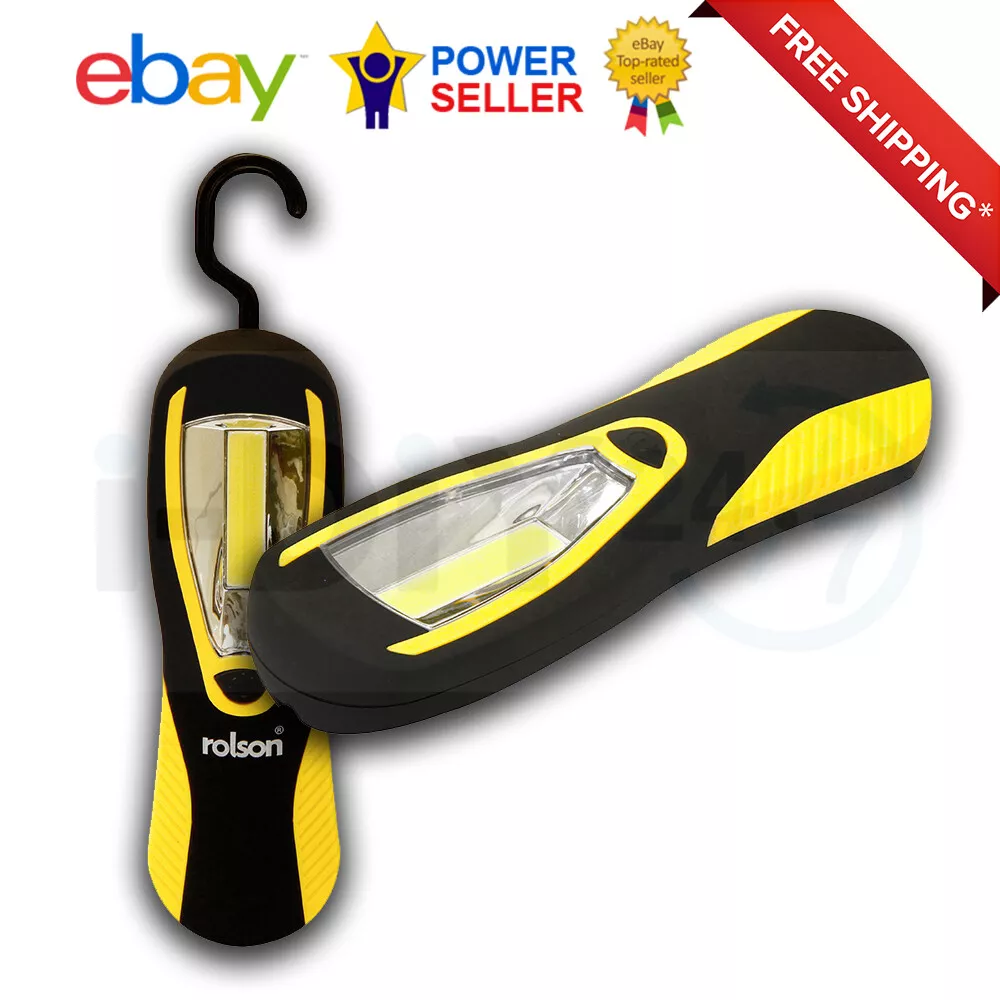 Rolson 3W COB LED Magnetic Hook Work Light Torch for Garage Patio