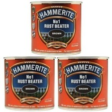 3X Hammerite No.1 Rust Beater Metal Paint Quick Drying Dark Brown 250ml