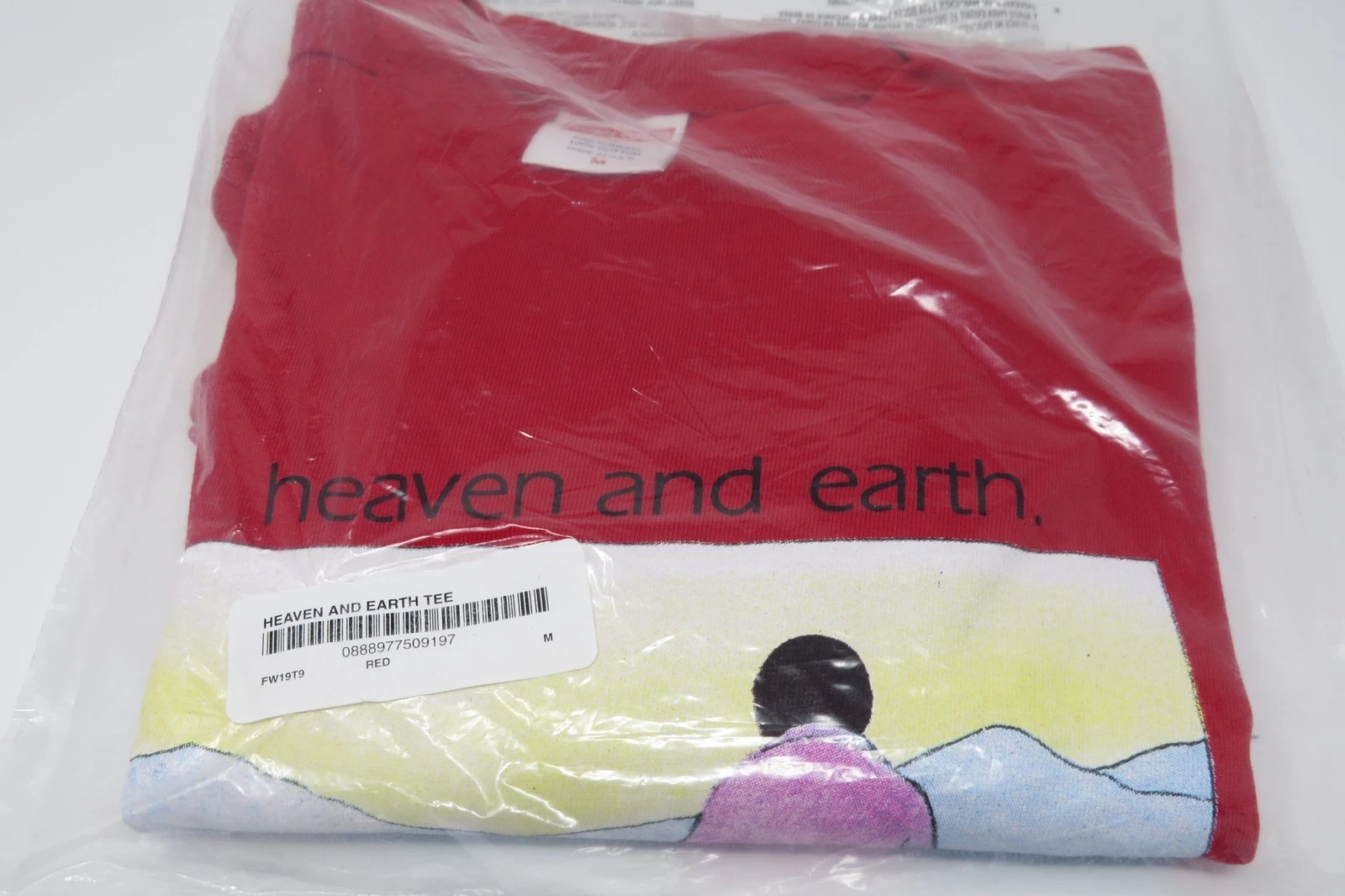 T shirt Supreme Heaven and Earth SS19 rouge taille moyenne flambant neuf 100 % authentique