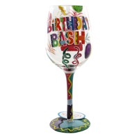 Tabletop Birthday Bash Glass Lolita Wine Glass Hand Painted 5526i Tabletop Birthday Bash Glass Lolita Wine Glass Hand Painted 5526i