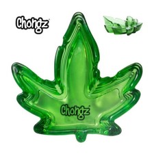 Chongz Green Leaf Shaped Glass Ashtray Medium Ash Tray Home Garden Pub Novelty