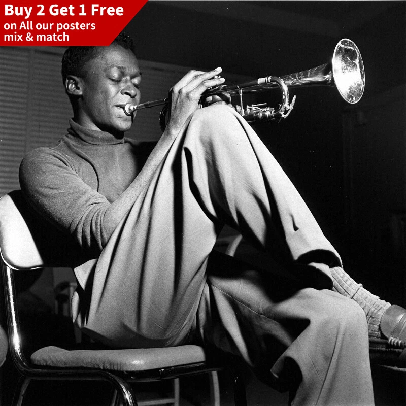Miles Davis - Poster Kind Of Blue Jazz Music Album Print 12x12" 24x24"