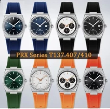 Rubber Watch Strap For Tissot PRX With Metal Insert 40mm Powermatic 80 Tapered