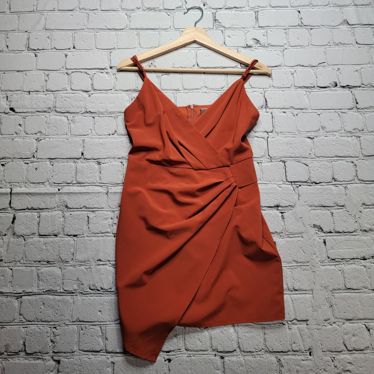 Blue Blush Red Orange Sleeveless Asymmetrical Hem Orange Red Mini Dress  Size S | eBay