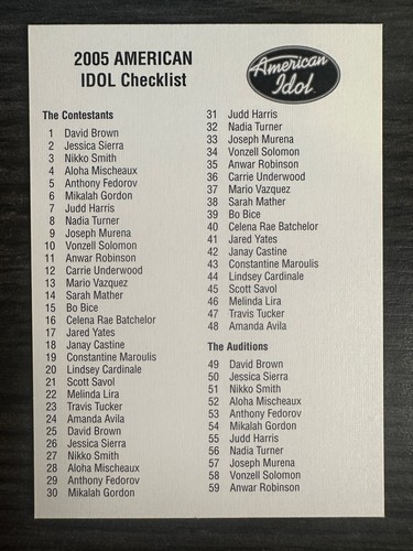 American Idol SEASON #4 ROOKIE Cary Underwood SET 81 carte con 8 inserti -92 - Foto 18 di 19