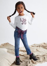 KF3112 JEANS STRAIGHT CON CINTURA LIU JO GIRL PANTALONE DENIM BAMBINA PANTALONI