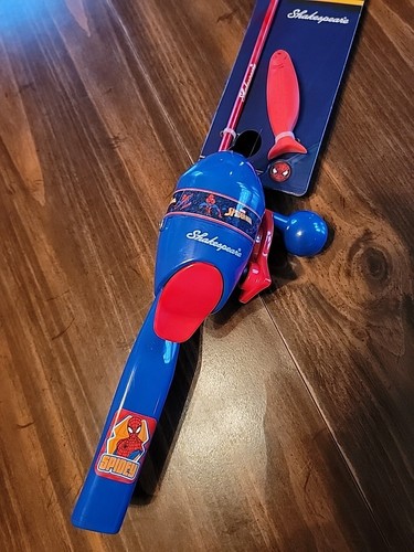 Shakespeare Marvel Spider-Man Kids 30" Fishing Pole Kit w/ Line & Minnow - New - - Picture 2 of 15