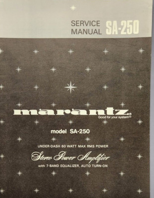 Marantz SA-250 Stereo Power Amplifier Service Manual - Original