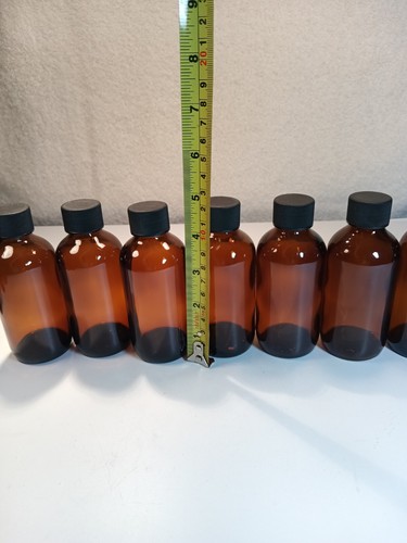 8 New 4OZ Glass Amber Bottles And Lids Perfect for Tinctures - Picture 7 of 12
