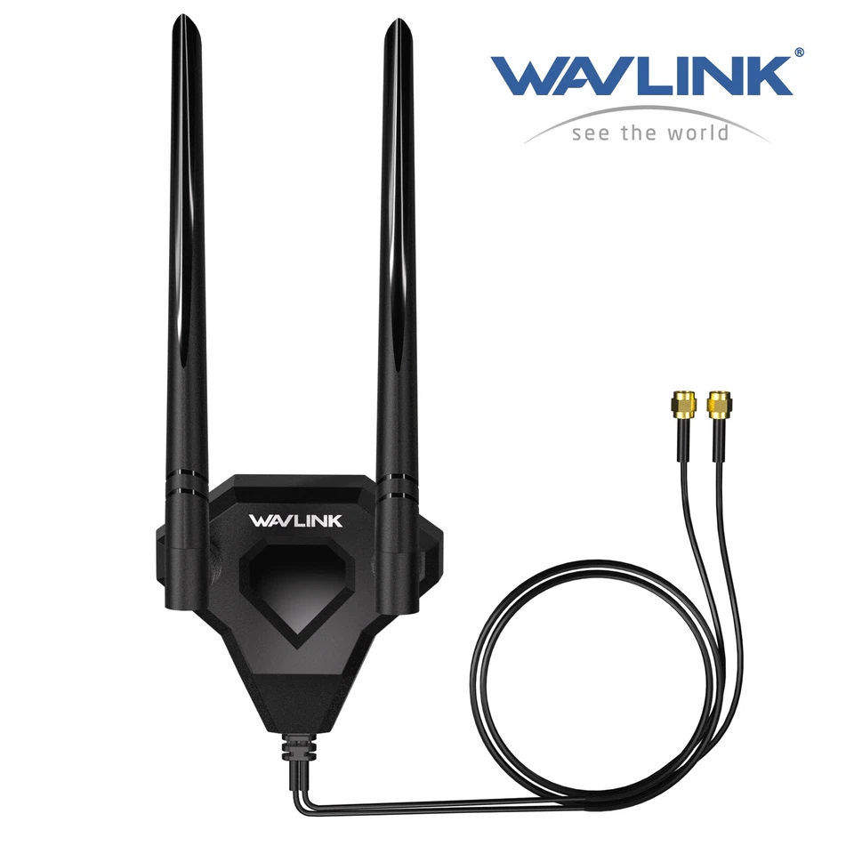 Tri-band WiFi 6E BT for WiF Router Dual Antenna with Extension Cable SMA Antenna - Image 2 of 4