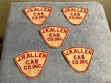 VINTAGE J. R. ALLEN CAB CO INC TAXI CAB COMPANY PATCH LOT OF 5