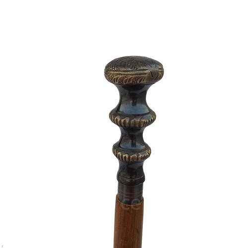 Antique Brass Handle Brown Wooden Walking Stick Cane Vintage Style Handmade Gift - Picture 30 of 69