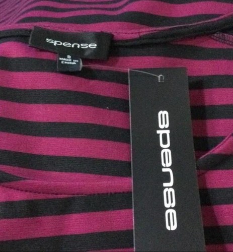 NEW NWT Black Striped Sz 8 Church Office Stretchy Bodycon Dress SPENSE - Picture 3 of 3