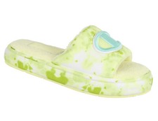 CHAMPION Women's Cloud Dye Plush Slippers sz 6 Lemon Cloud Green CPS10345W