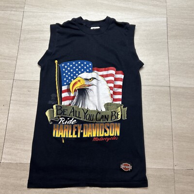 90s Harley Davidson Be All You Can Be Ride Motorcycle Muscle Shirt Size S Tank