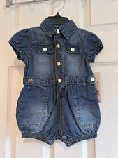 Habitual Baby Girl's Jump Suit Denim Romper Size 12 Months
